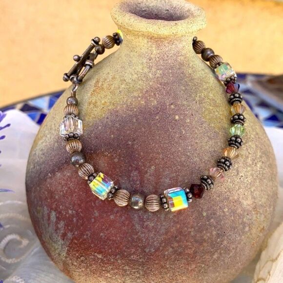 Sterling & AB Swarovski Crystal Bracelet - Picture 1 of 7